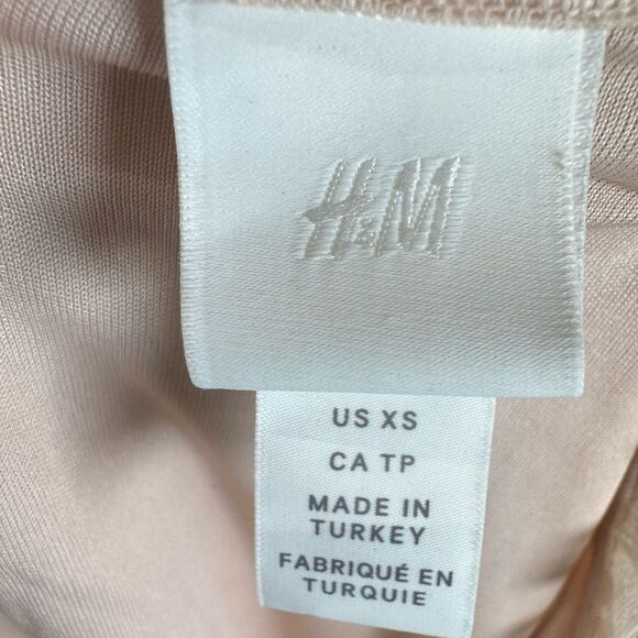 H&M blush long sleeve open tie back layered tulle lace dress size XS - Picture 7 of 9